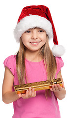 Image showing Little girl with gift box