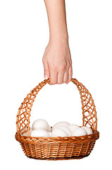 Image showing Basket with eggs