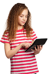 Image showing Girl with calculator