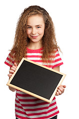 Image showing Girl with blackboard