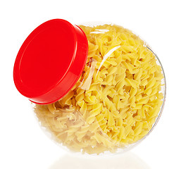 Image showing Pasta in glass pot