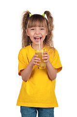 Image showing Little girl with juice