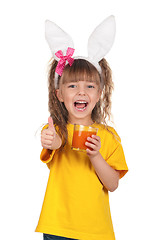 Image showing Little girl with bunny ears