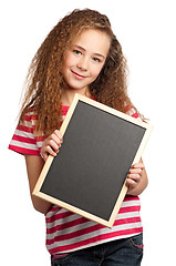 Image showing Girl with blackboard