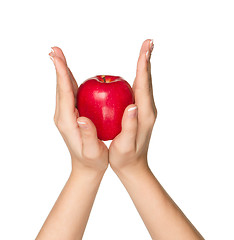 Image showing Hand with apple