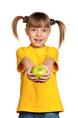 Image showing Girl with apple