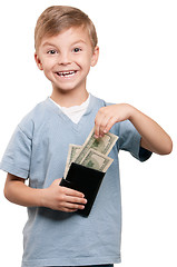 Image showing Boy with dollars