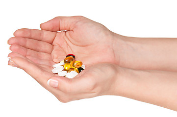 Image showing Hand with pills