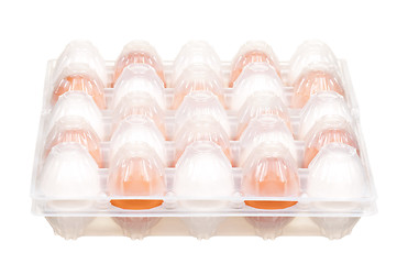 Image showing Eggs in box