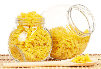 Image showing Pasta in glass pot