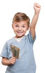 Image showing Boy with dollars