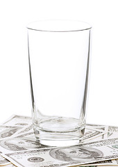 Image showing Dollars and glass