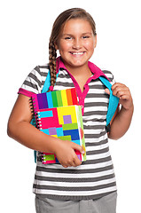 Image showing Girl with exercise books