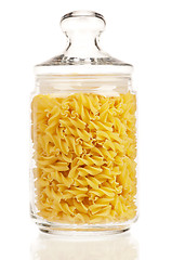 Image showing Pasta in glass pot