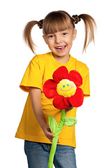 Image showing Girl with flower