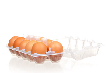 Image showing Eggs in box