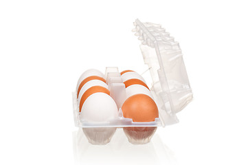 Image showing Eggs in box