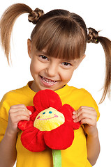 Image showing Girl with flower