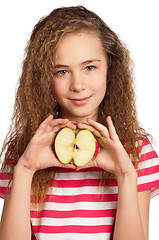 Image showing Girl with apple