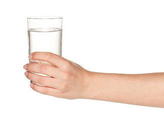 Image showing Hand with glass of water