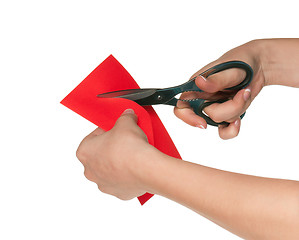 Image showing Hand with scissors