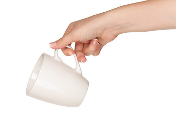 Image showing Hand with white cup