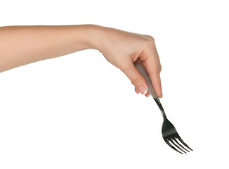 Image showing Hand with fork