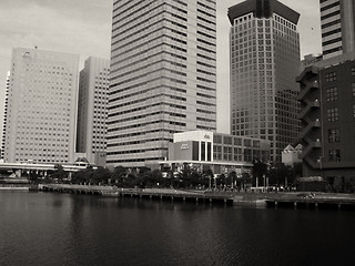 Image showing Architectural detail of Tokyo, Black and White view