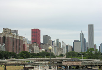 Image showing Streets and Buildings of Downtown Chicago