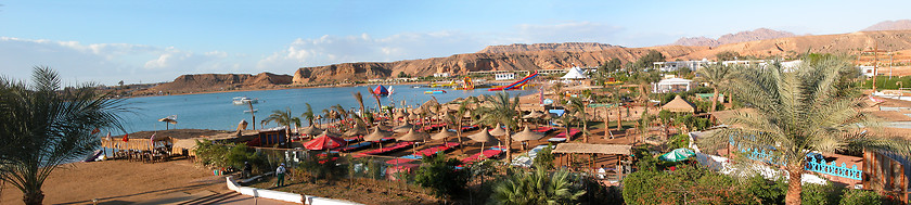 Image showing Sharm el Sheikh - Panoramic view of beach and mountains