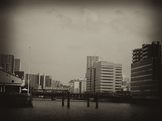 Image showing Architectural detail of Tokyo, Black and White view