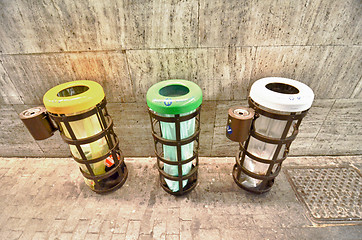 Image showing Trashbin Collectors in Florence Train Station