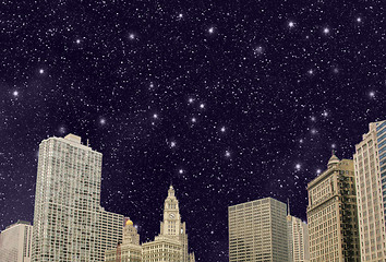 Image showing Stars above Chicago Skyline - Illinois