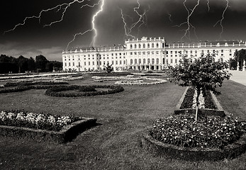 Image showing Dramatic sky above Schoenbrunn Castle in Vienna