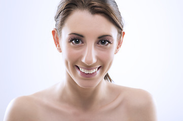 Image showing Beautiful woman with large lustrous eyes