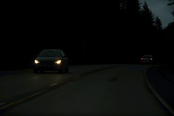 Image showing Cars Passing at Night