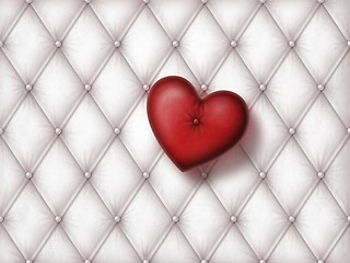 Image showing white leather with heart