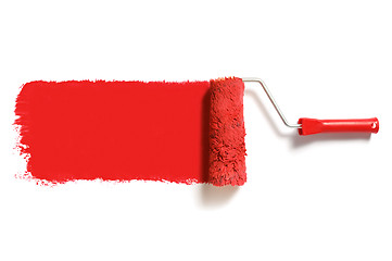 Image showing red paint roller