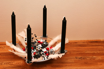 Image showing black candle christmas