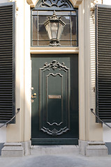 Image showing green door