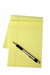 Image showing Yellow Notepad and a Pen