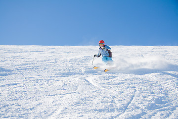 Image showing Girl skiing