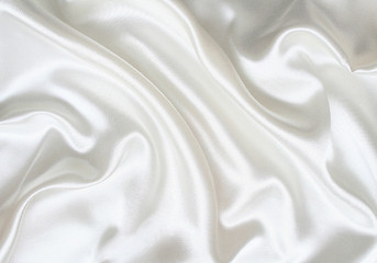 Image showing Smooth elegant white silk as background 