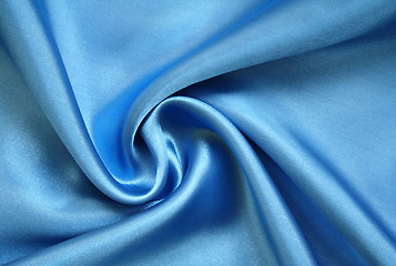 Image showing Smooth elegant blue silk as background