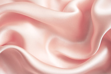 Image showing Smooth elegant pink silk as background 