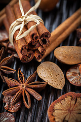 Image showing Spices and nuts for Christmas