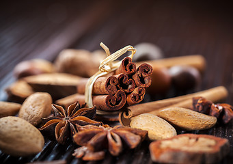 Image showing Spices and nuts for Christmas