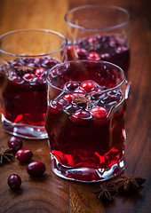 Image showing Hot drink with cranberries for