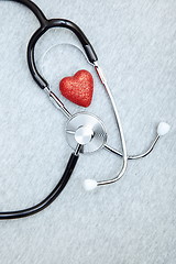 Image showing Stethoscope and heart