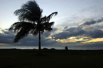 Image showing Enjoying sunsert at Beach